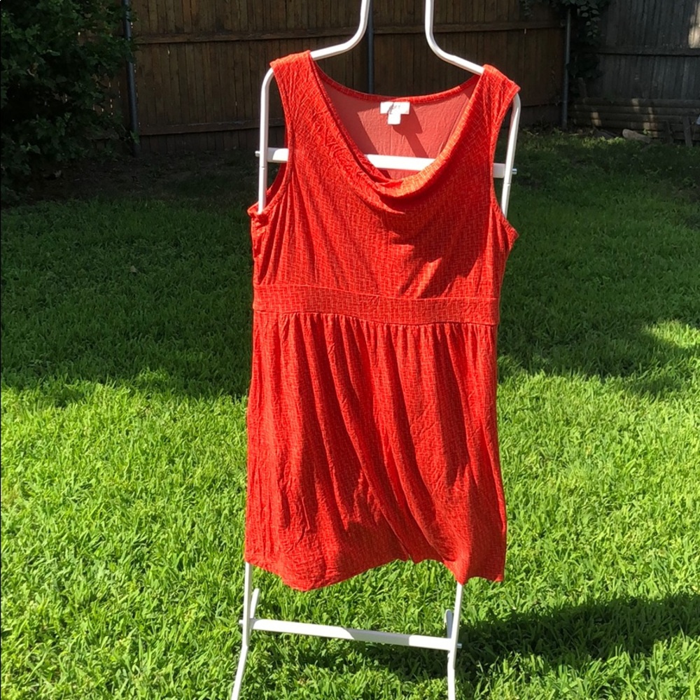 Loft dress Size XL Orange Patterned
